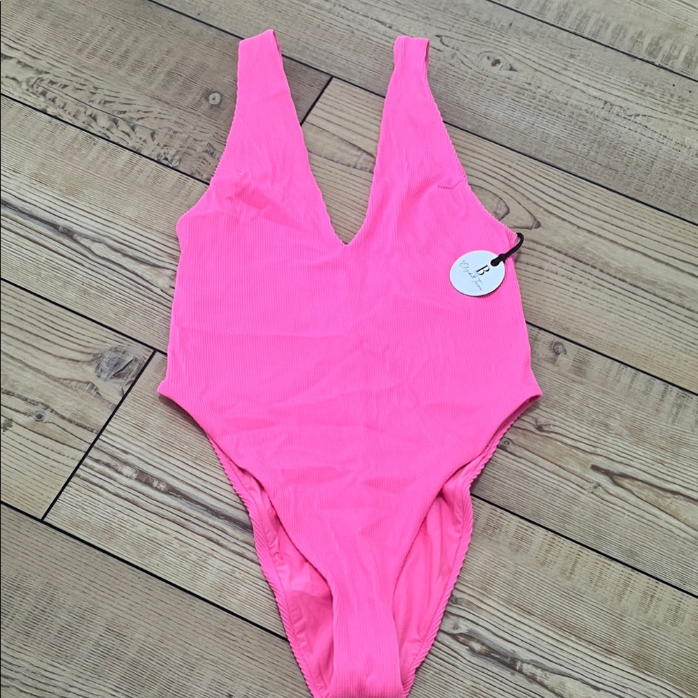 B. Swim Fruit Punch Ribbed One-Piece - Hot Pink
